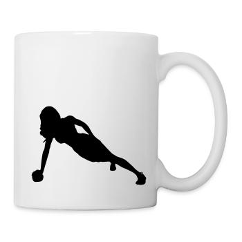 fitness frau silhouette - Tasse - Weiß - Rechts