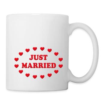 Just Married Hearts (Marriage / Wedding) - Mug - white - Right