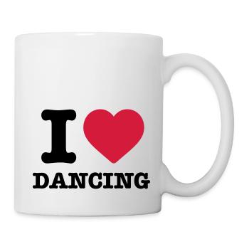 I love Dancing Spruch Tanzen Tanz Tänzer Herz Puls - Tasse - Weiß - Rechts