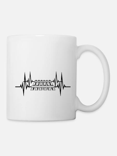 Herzschlag Puls Gleis - Tasse - Weiß