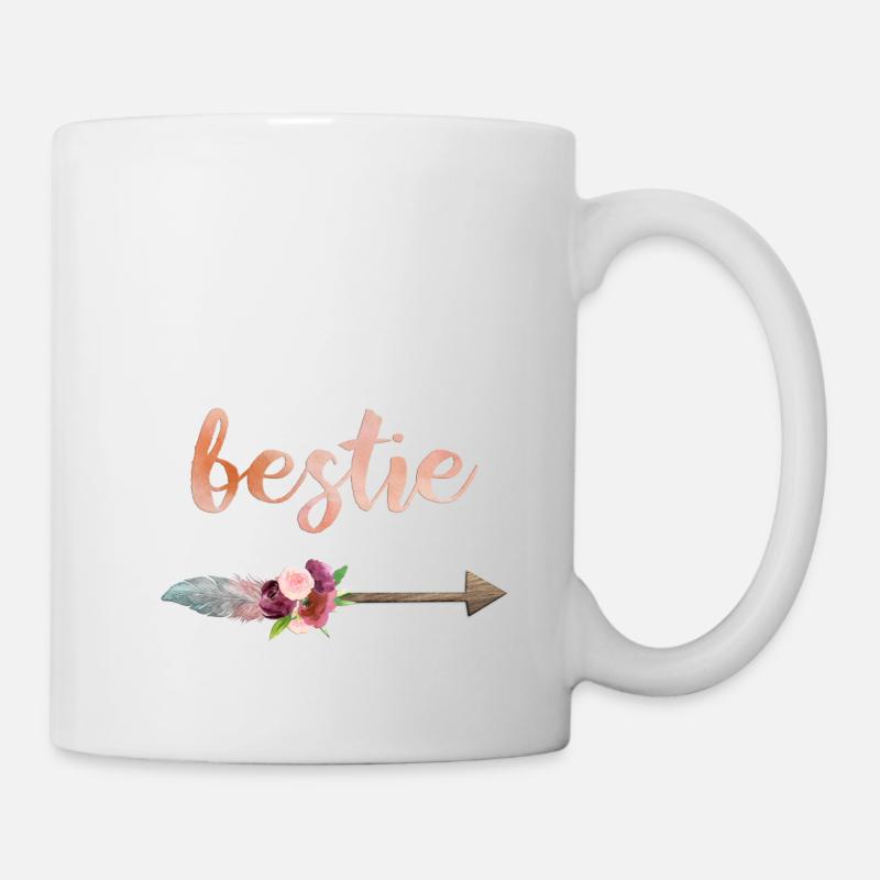 bestie boho pfeil - Tasse - Weiß