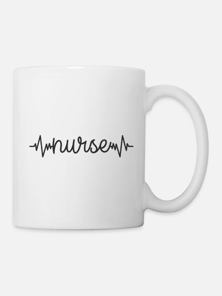Herzschlag Krankenschwester Doktor - Tasse - Weiß