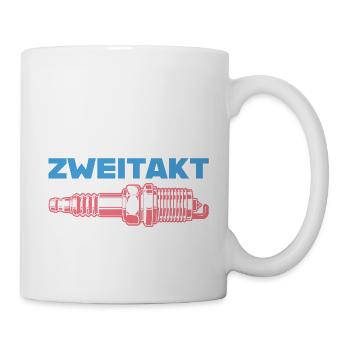 Zweitakt Zündkerze farbig - Tasse - Weiß - Rechts