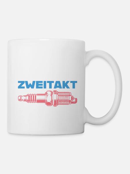 Zweitakt Zündkerze farbig - Tasse - Weiß
