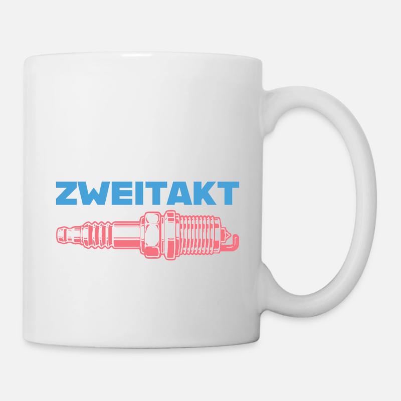 Zweitakt Zündkerze farbig - Tasse - Weiß