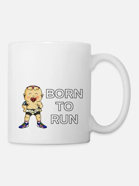 Né pour courir - Mug blanc - blanc