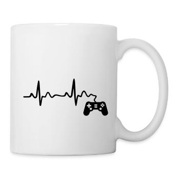 Contrôleur d'électrocardiogramme gamer gamer heartbeat drôle - Mug blanc - blanc - Droite