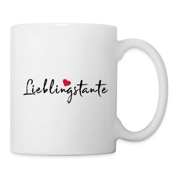 Lieblingstante Beste Tante Geschenk Neffe Nichte - Tasse - Weiß - Rechts