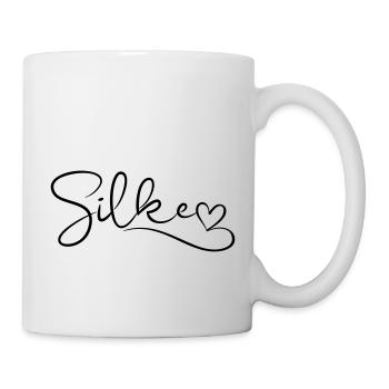 Silke Kalligrafie Name Vorname mit Herz - Tasse - Weiß - Rechts
