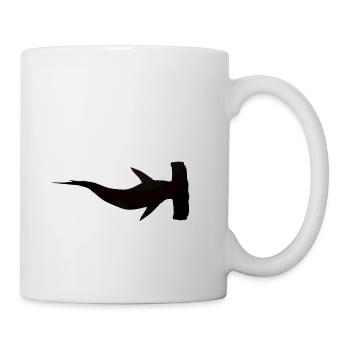 Silhouette avec un grand requin marteau - Mug blanc - blanc - Droite