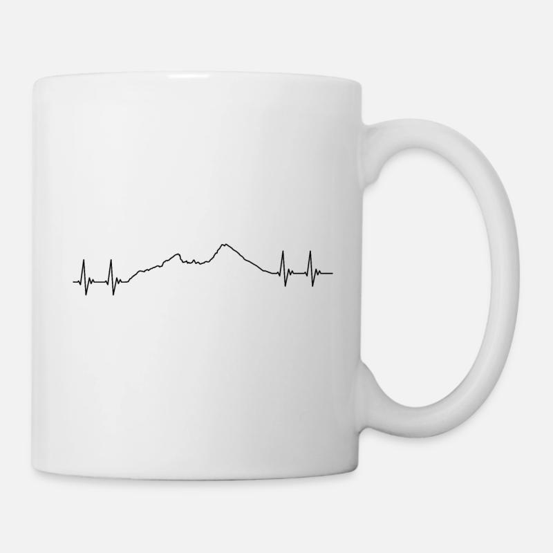 ekg watzmann, Berg, Profil, Alpen Bergsteigen puls - Tasse - Weiß