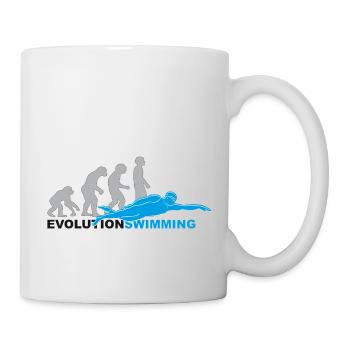 evolution swimming, swim, schwimmen, Schwimmer - Tasse - Weiß - Rechts