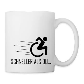 Behinderung schwarzer Humor Rollstuhl Handicap - Tasse - Weiß - Rechts