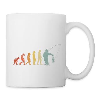 Angler Entwicklung Fischer Evolution Retro Vintage - Tasse - Weiß - Rechts