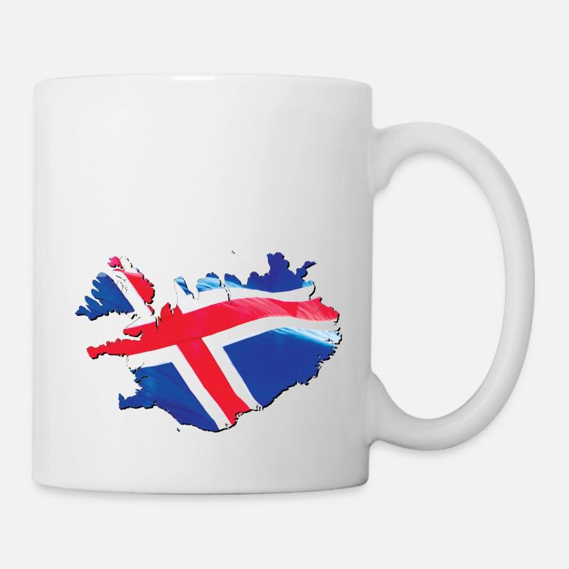 Iceland flag in the Iceland map - Mug - white