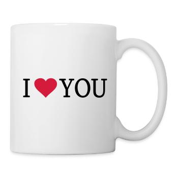 Je t'aime police avec coeur - Mug blanc - blanc - Droite