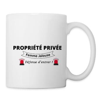 femme jalouse défense d'entrer humour amour - Mug blanc - blanc - Droite