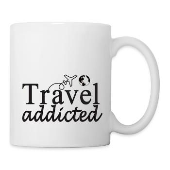 travel addicted - Tasse - Weiß - Rechts