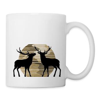 Hirsch - Tasse - Weiß - Rechts