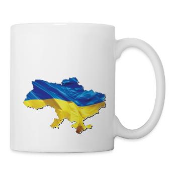 Ukraine Flagge in der Ukraine Landkarte - Tasse - Weiß - Rechts