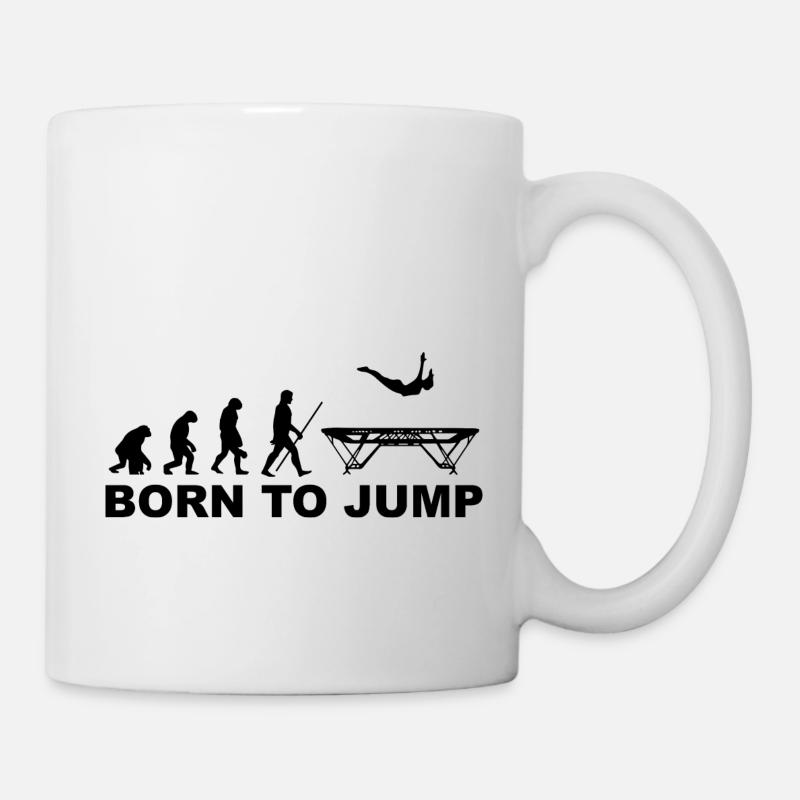 Trampolin Geschenkidee lustiger Spruch Turnen - Tasse - Weiß
