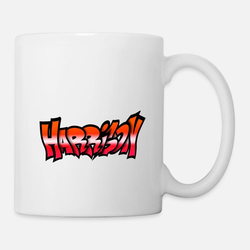 Harrison GRAFFITI NAME rot - Tasse - Weiß