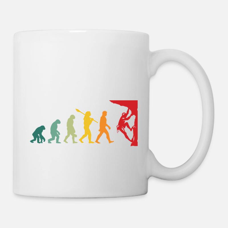 Escaladeur Evolution homme singe homme Climber - Mug blanc - blanc