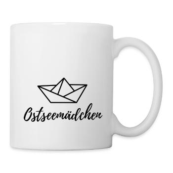 Papierschiff Ostseemädchen Meer - Tasse - Weiß - Rechts