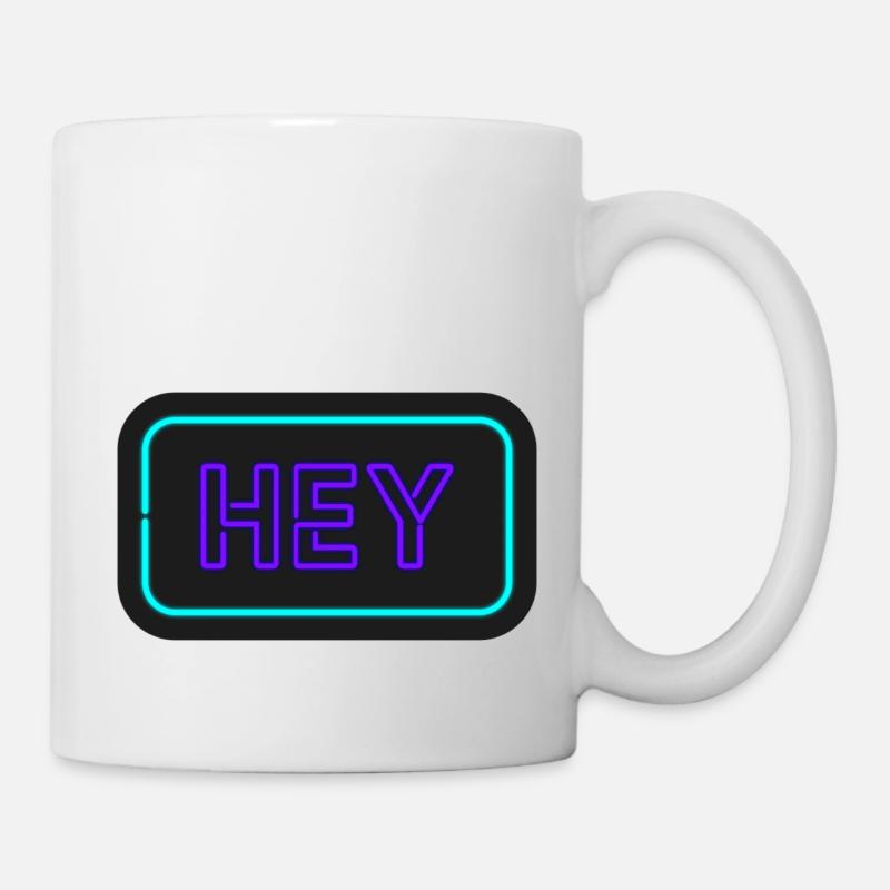 Hé le néon bouclier design - Mug blanc - blanc