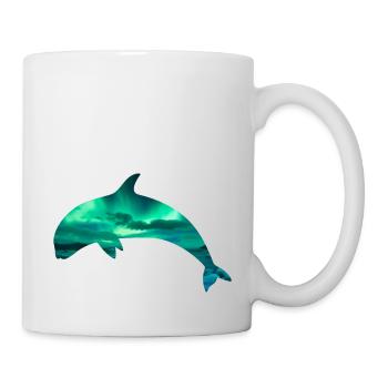 Orca/Killerwal mit Nordlicht-Effekt - Tasse - Weiß - Rechts