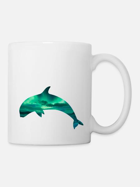 Orque/épaulard avec effet aurores boréales - Mug blanc - blanc