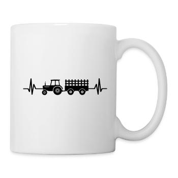 Tractor Hanger Heartbeat ECG Farmer Farmer Harvest - Mug - white - Right