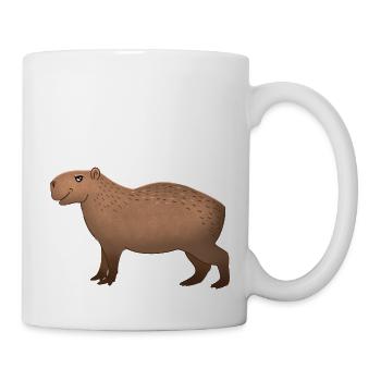 Hand gezeichnet Capybara stehend - Tasse - Weiß - Rechts