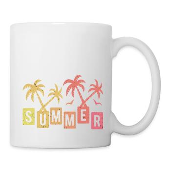 Été palm mouette soleil vintage vacances - Mug blanc - blanc - Droite