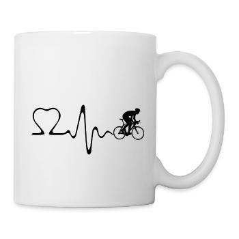 Die Herzfrequenz von Strassenfahrrädern - Tasse - Weiß - Rechts