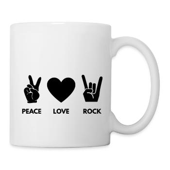 Peace Love Rock - Tasse - Weiß - Rechts
