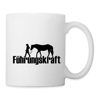 Führungskraft Shirt mit Pferdemotiv - Tasse - Weiß - Rechts