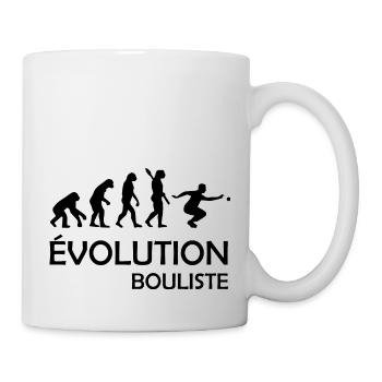 Évolution bouliste / humour pétanque - Mug blanc - blanc - Droite