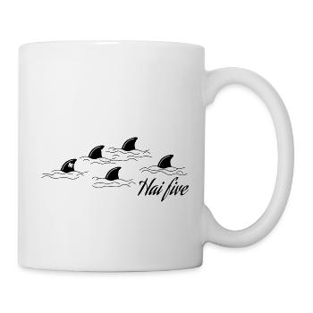 Hai Five - Haifisch Geschenk - Tasse - Weiß - Rechts