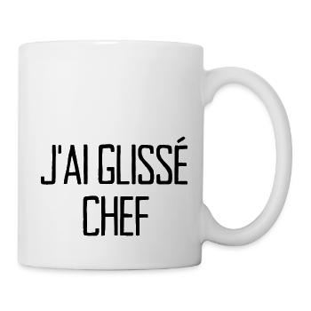 j'ai glissé chef - Mug blanc - blanc - Droite