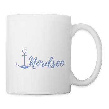 Spruch Nordsee Anker mit Herz - Tasse - Weiß - Rechts