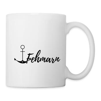 Spruch Fehmarn Ostsee Anker mit Herz - Tasse - Weiß - Rechts