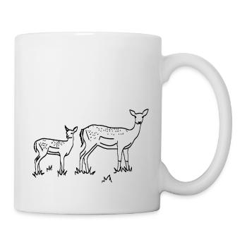 Cerf linéaire - Mug blanc - blanc - Droite