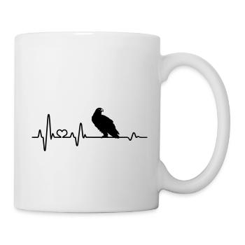 Herzschlag Adler Raubvogel EKG - Tasse - Weiß - Rechts