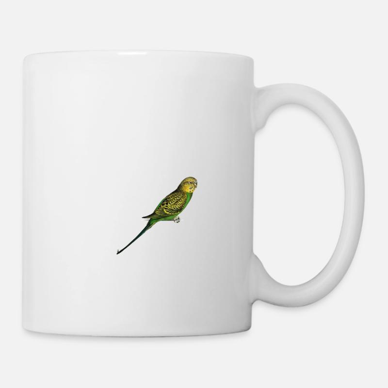 Battement de coeur d'oiseau perruche perruche - Mug blanc - blanc