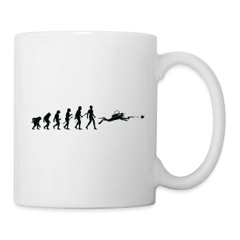 Evolution Mann Taucher - Tasse - Weiß - Rechts