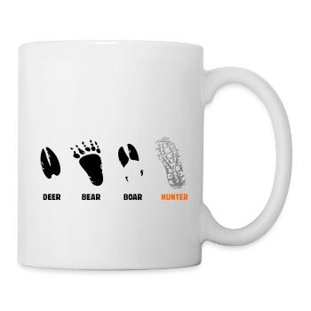 Deer, bear, wild boar, hunter, step seal - Mug - white - Right