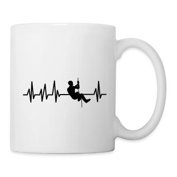 Bergsteiger Bergsteigen Bergsport Herzschlag EKG - Tasse - Weiß - Rechts