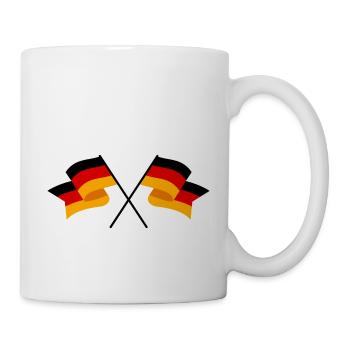 Deutschlandfahne Deutschland Flagge Fahne gekreuzt - Tasse - Weiß - Rechts