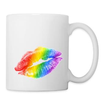 LGBT Rainbow Gay Heart Homosexuality - Mug - white - Right